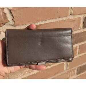Coach Smooth Leather Checkbook Cover Holder Case Wallet